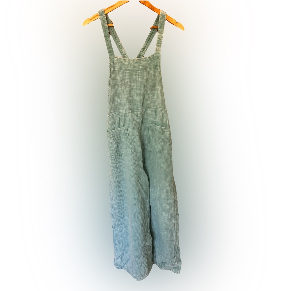 Women’s  light blue Cotton Gauze Overalls - Relaxed Fit